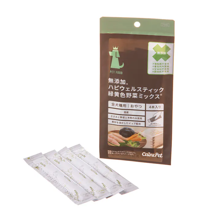 ハピウェルスティック 犬用 無添加 緑黄色野菜ミックス 4本入