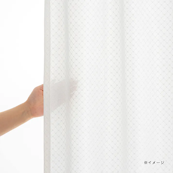 防炎断熱ミラーレースカーテン ファイン 100×133cm 2枚組