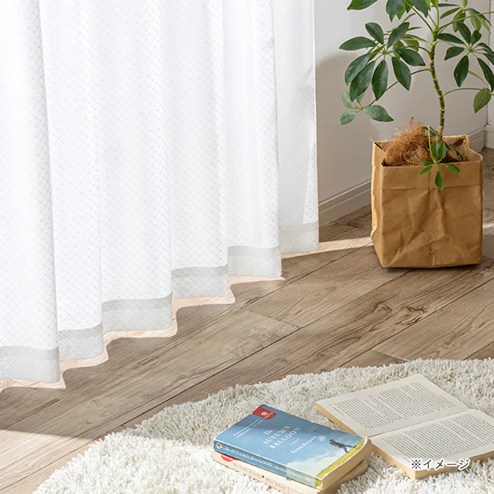 防炎断熱ミラーレースカーテン ファイン 100×133cm 2枚組