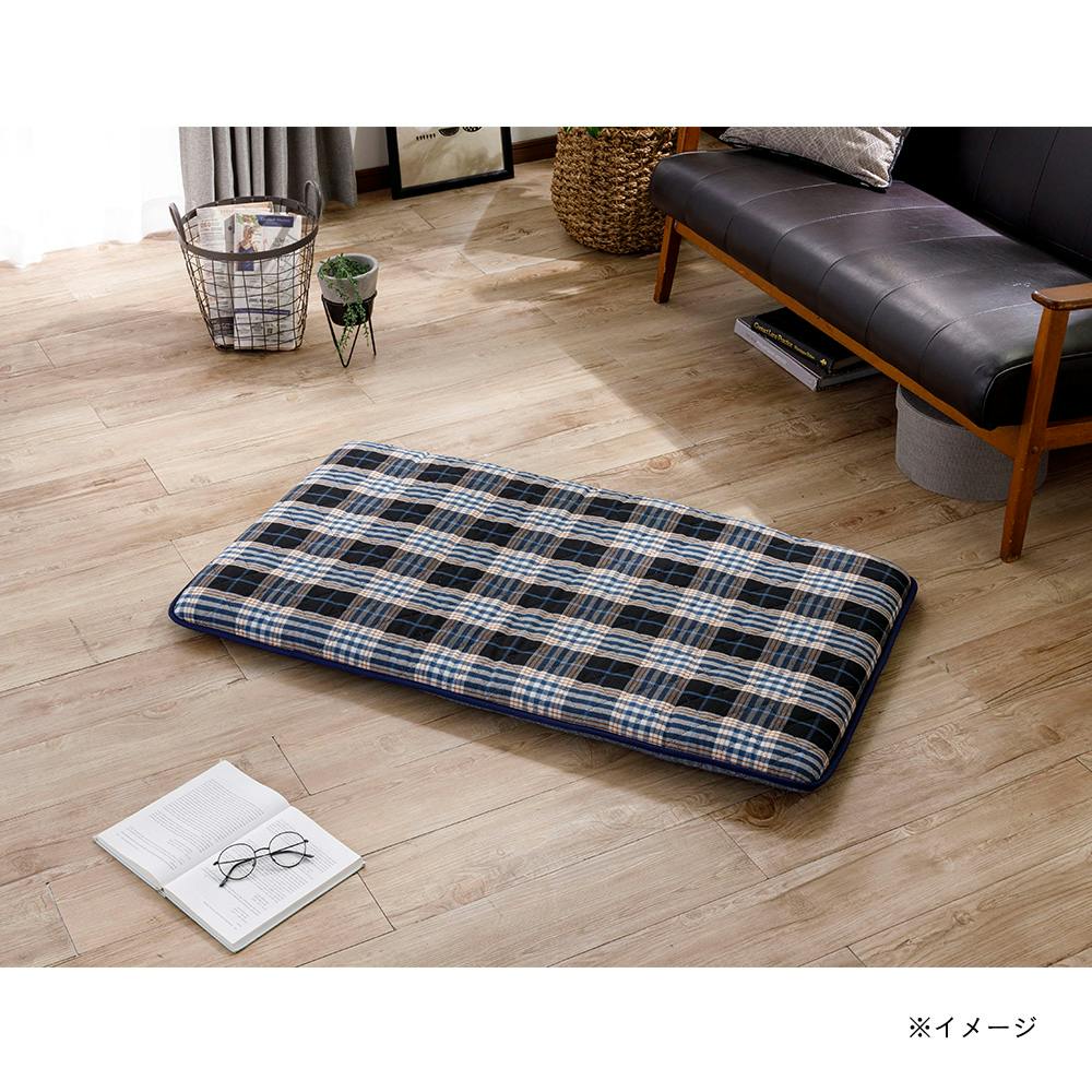 ロングフロアクッション チェック/グレー 65×115cm(販売終了) | 座布団