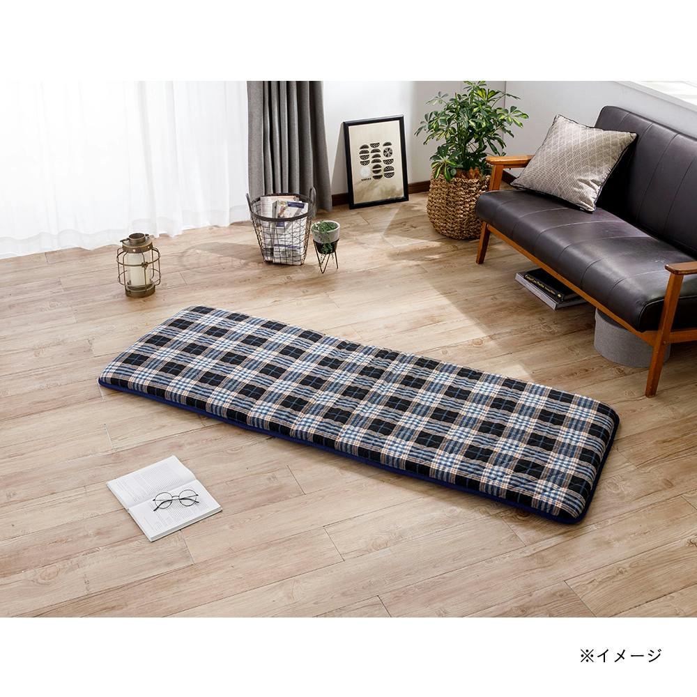 長さ180cmのロングフロアクッション チェック/グレー 65×180cm(販売
