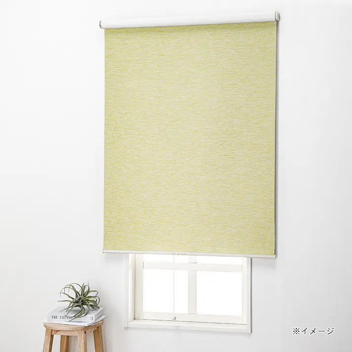 淡い色の遮光プルコード式ロールスクリーン 90×220cm ライトグリーン