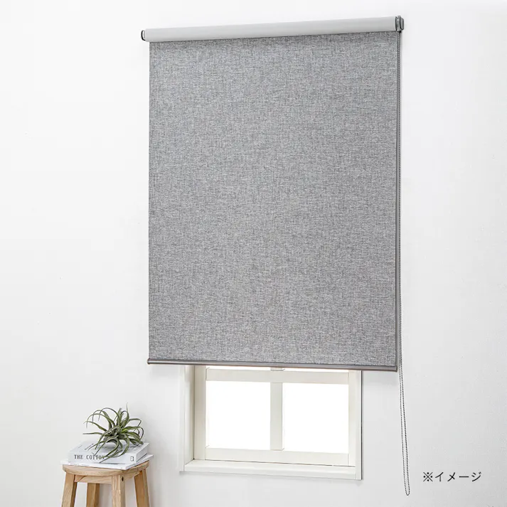 淡い色の遮光チェーン式ロールスクリーン ライトグレー 90×220cm
