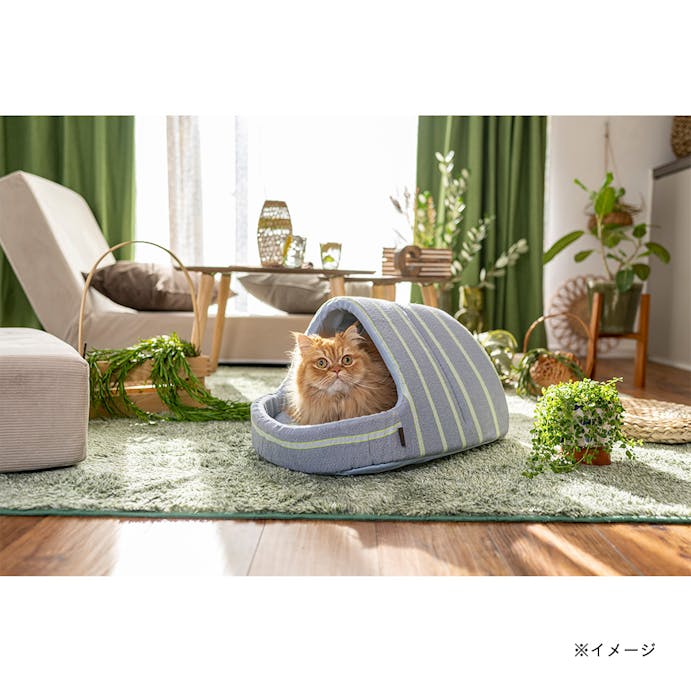 猫用ドームベッド ストライプ Sサイズ