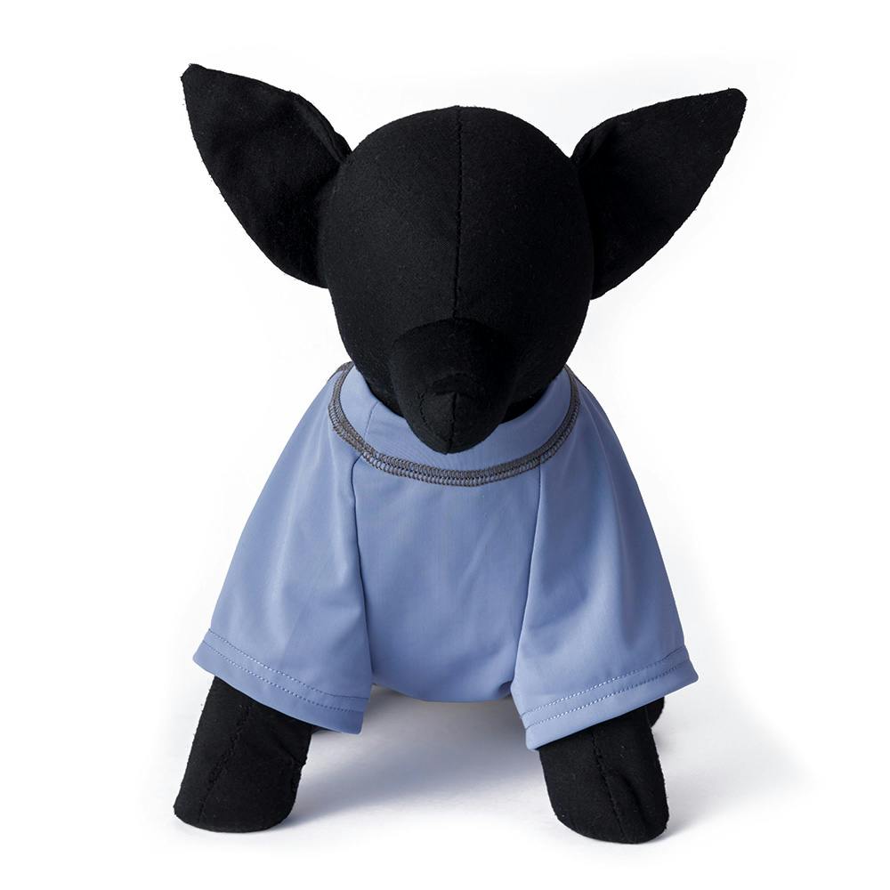 メッシュ切替ストレッチカットソー アッシュブルー MDサイズ