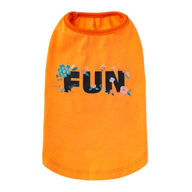 フラワープリントカットソー オレンジ SDサイズ ペット服(犬の服)