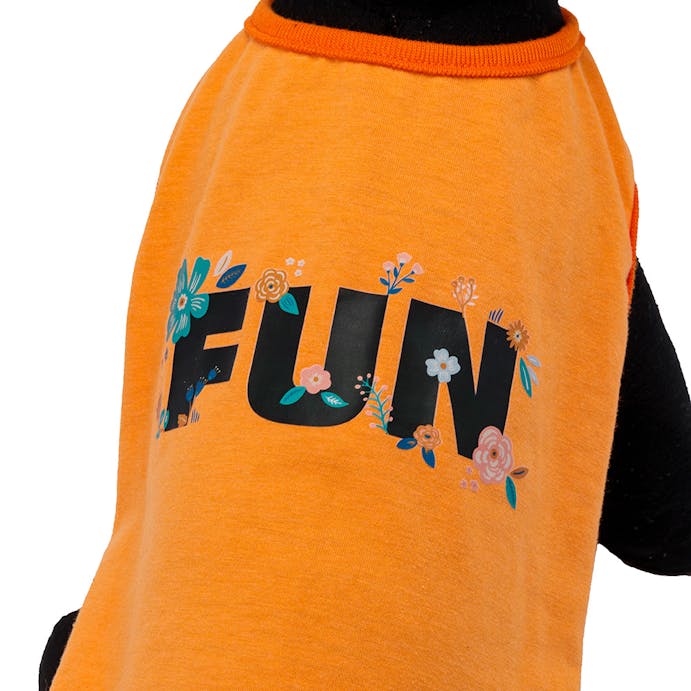 フラワープリントカットソー オレンジ SDサイズ ペット服(犬の服)