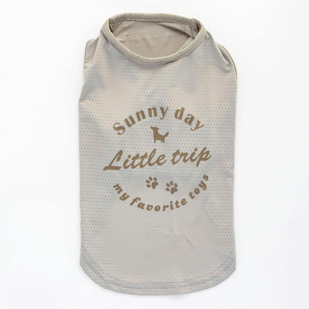 sold out ペットウェア 冷感メッシュ素材使用 ロゴプリントカットソー ブルー Lサイズ