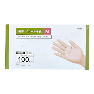 カインズ 極薄 ビニール手袋 100枚入り M