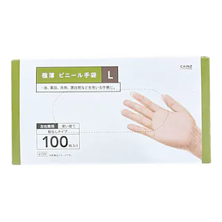 カインズ 極薄 ビニール手袋 100枚入り L