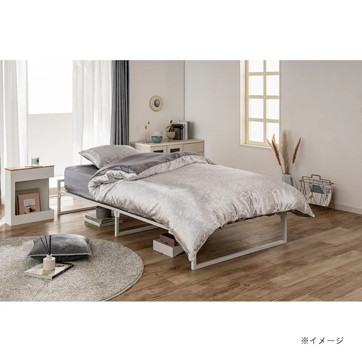 光沢感のある掛ふとんカバー グレー ダブル 幅190cm 奥行210cm※カバーのみ