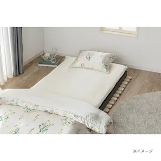 光沢感のある敷ふとんカバー アイボリー シングル 幅105cm 奥行215cm※カバーのみ