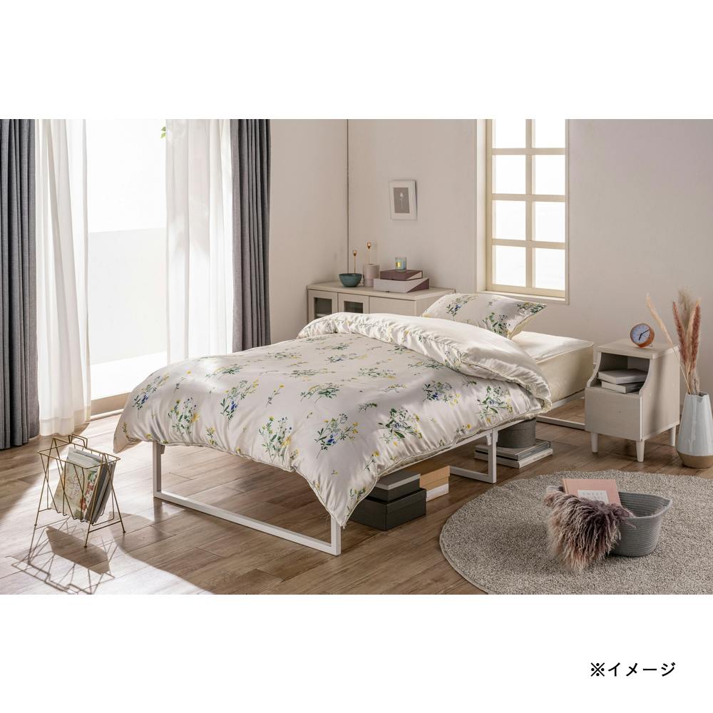 光沢感のあるBOXシーツ アイボリー シングル 幅100cm 奥行200cm 高さ