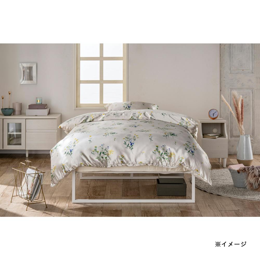 光沢感のあるBOXシーツ アイボリー セミダブル※カバーのみ