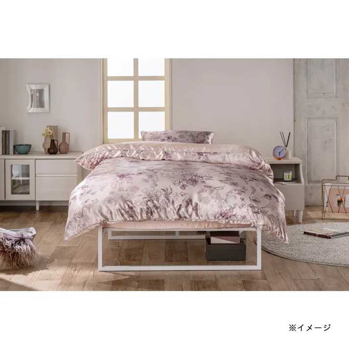 光沢感のあるBOXシーツ ピンク ダブル※カバーのみ