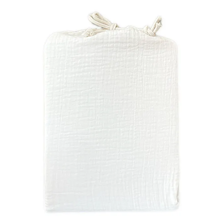 綿100% ガーゼのBOXシーツ アイボリー セミダブル 幅120cm 奥行200cm 高さ30cm※カバーのみ