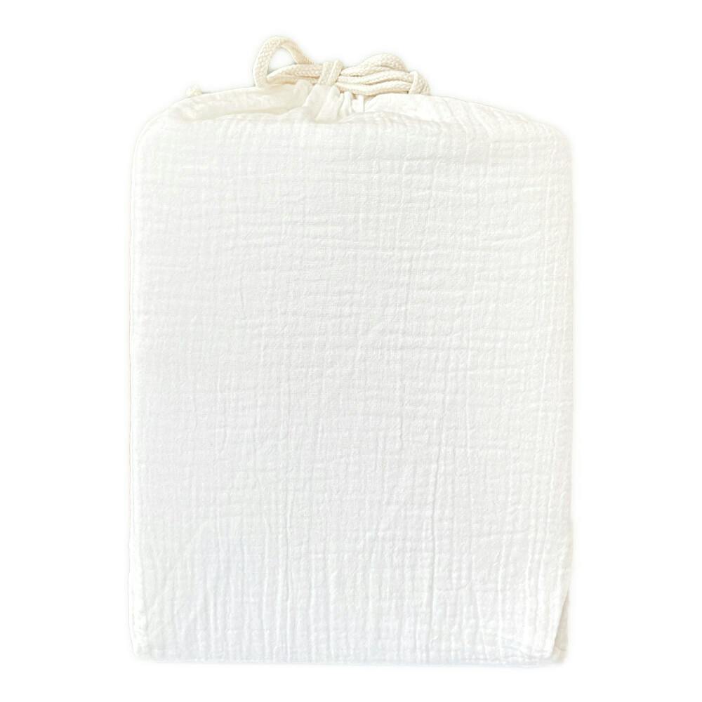 綿100% ガーゼのBOXシーツ アイボリー ダブル 幅140cm 奥行200cm 高さ30cm※カバーのみ