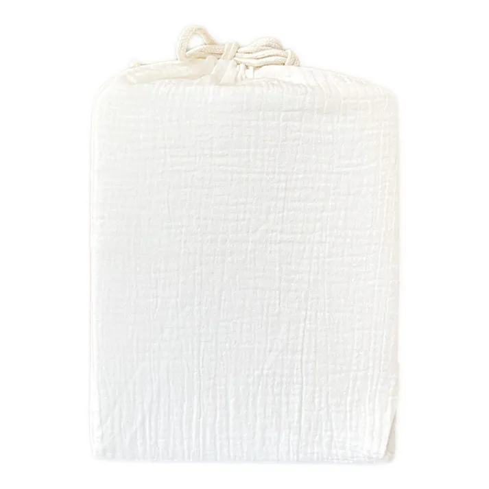 綿100% ガーゼのBOXシーツ アイボリー ダブル 幅140cm 奥行200cm 高さ30cm※カバーのみ