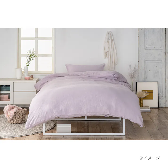 綿100%ガーゼの掛ふとんカバー パープル シングル※カバーのみ