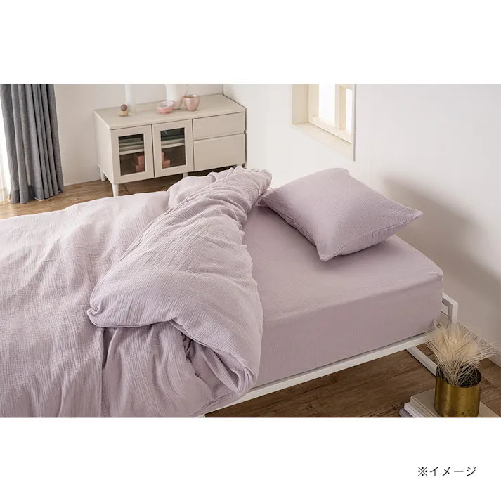 綿100%ガーゼの掛ふとんカバー パープル シングル※カバーのみ