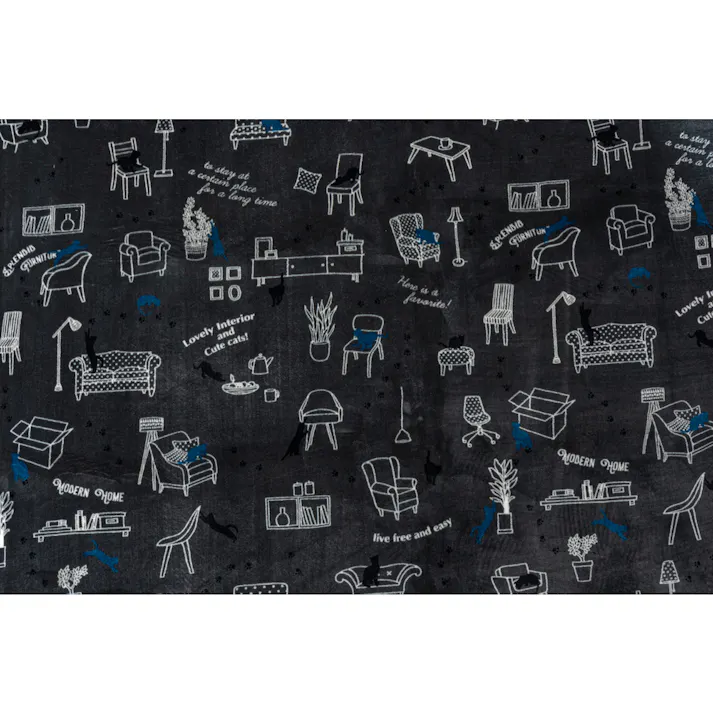 洗えるコンパクトラグ メロディキャット 185×185cm