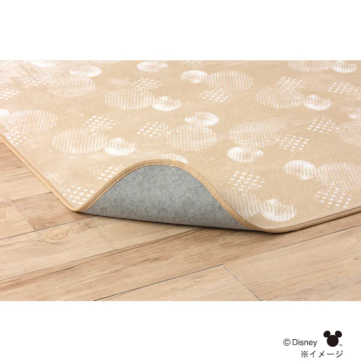 洗えるコンパクトラグ ミッキーマウス 190×240cm