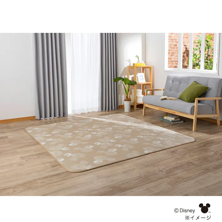 洗えるコンパクトラグ ミッキーマウス 190×240cm