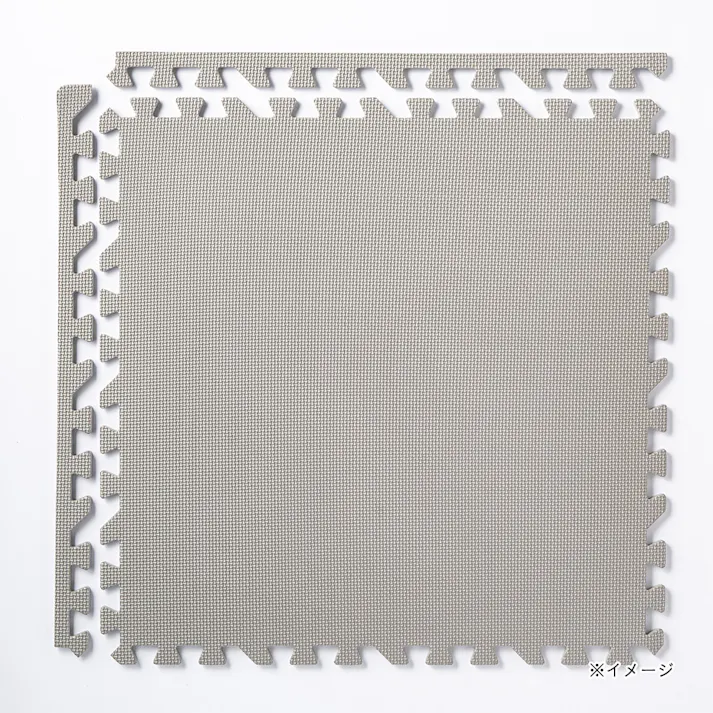 縁付大判ジョイントフロアマット 4枚組 グレー イエロー