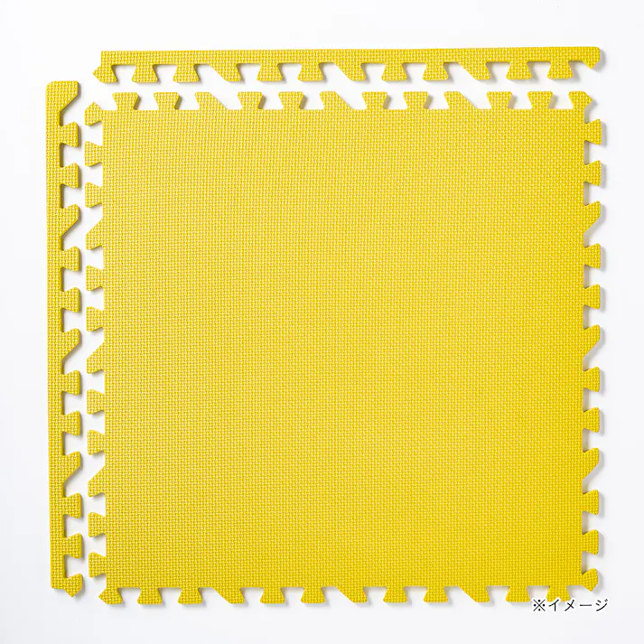 縁付大判ジョイントフロアマット 4枚組 グレー イエロー