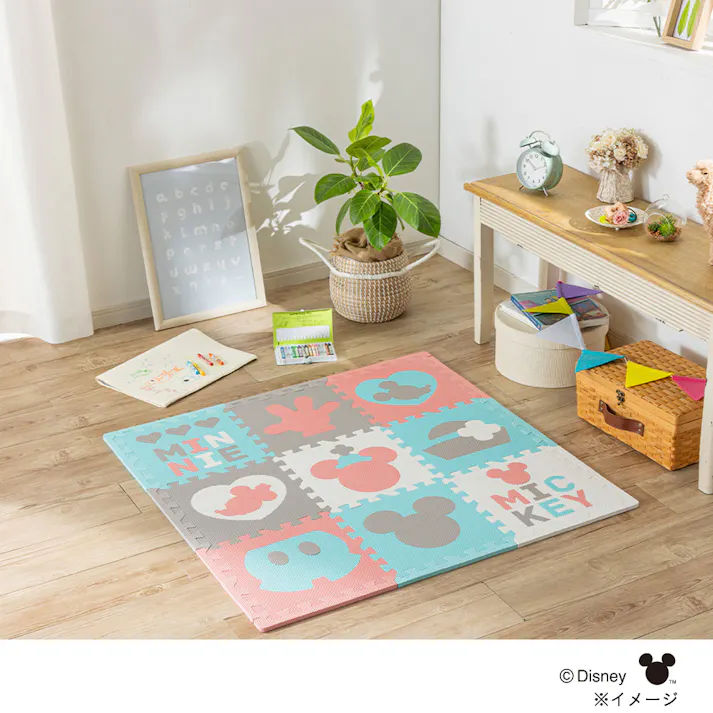 縁付遊べるジョイントマット ミッキー&ミニー 9枚組セット