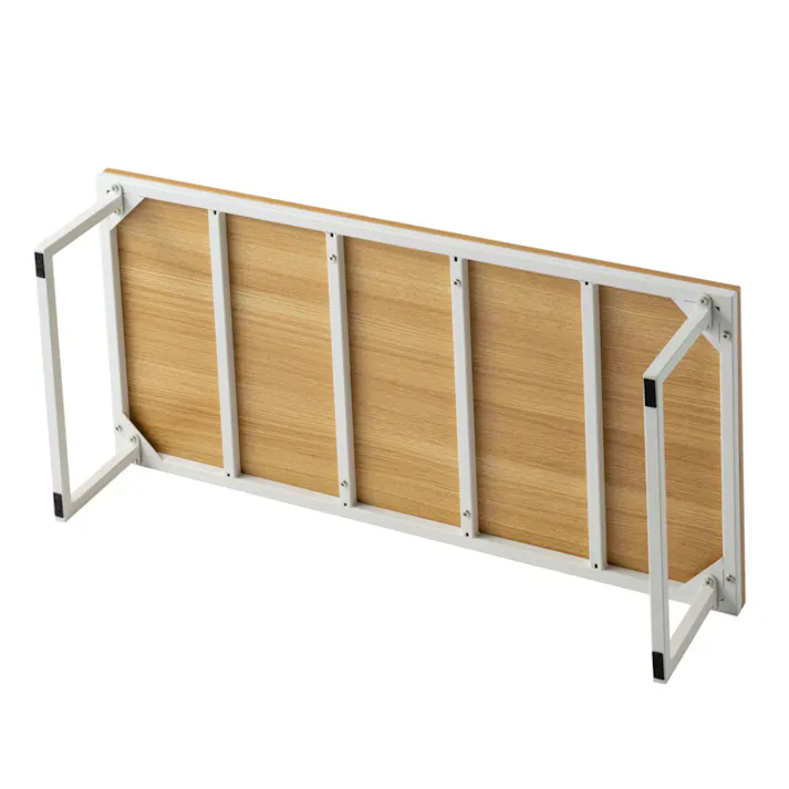 テーブルにもなるソファフレーム ホワイト 幅105cm 奥行50cm 高さ26cm 重量約9.7kg 2人掛けソファ すべり止めシート付