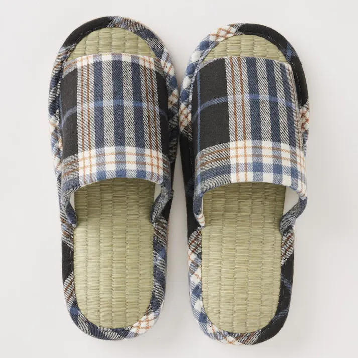 天然素材 い草スリッパ チェック L