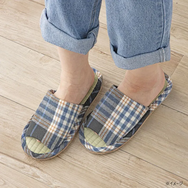 天然素材 い草スリッパ チェック M