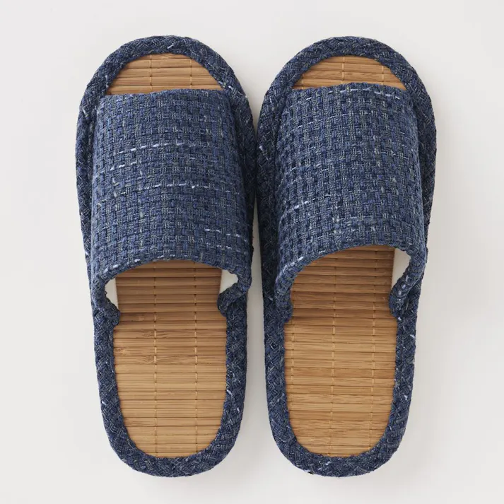 天然素材 竹スリッパ ブルー M