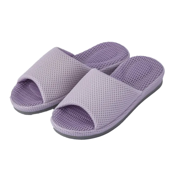 ダブルメッシュ立体インソールスリッパ パープル M