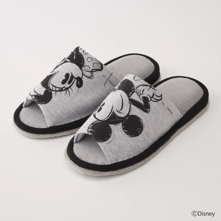 掃除もできるスリッパ ミッキーマウス&ミニーマウス L