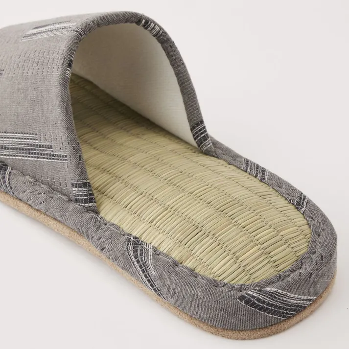 天然素材 い草スリッパ すかしグレー M