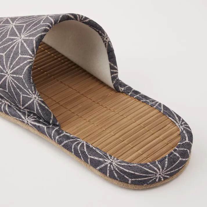 天然素材 竹スリッパ ネイビー L