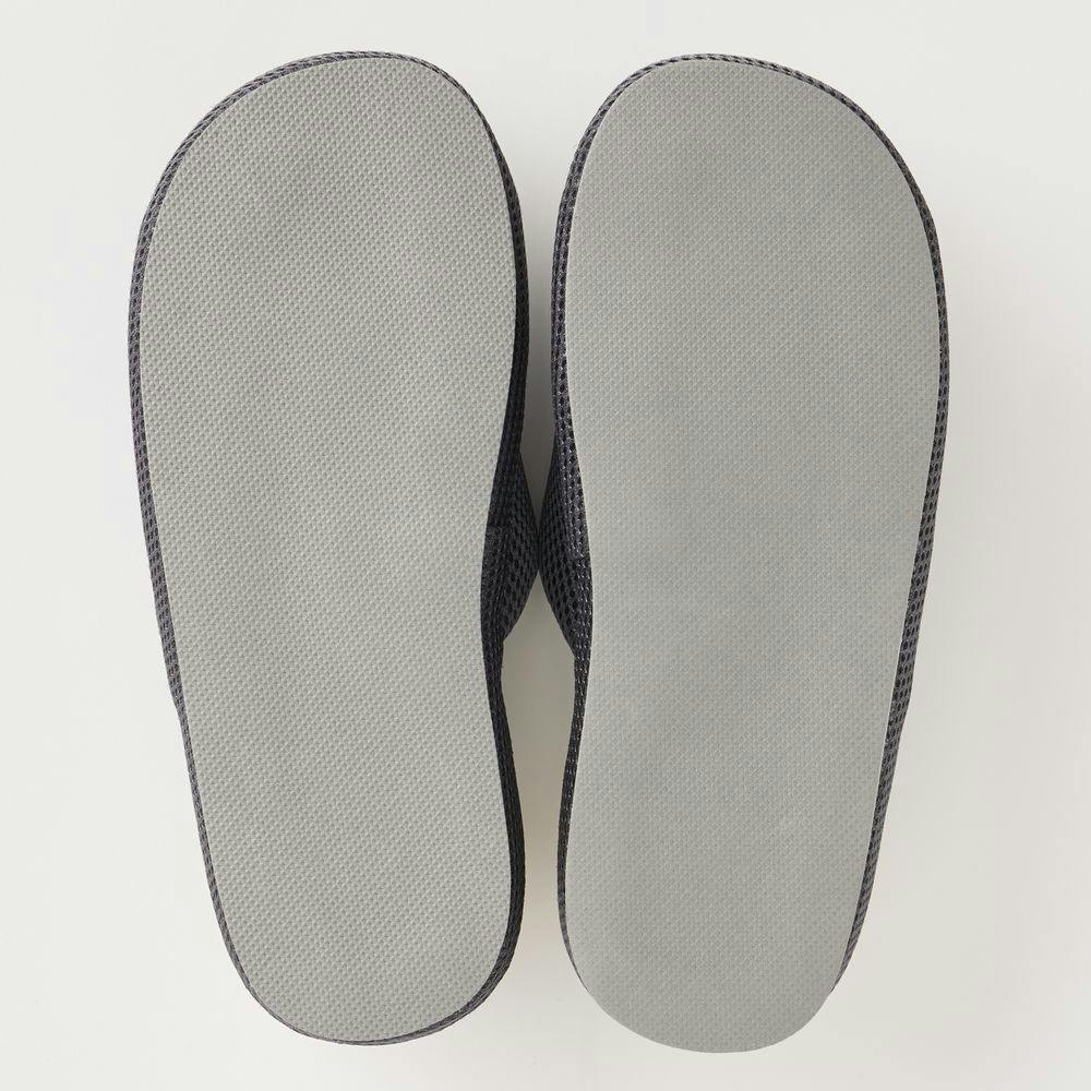 ダブルメッシュ立体インソールスリッパ グレー L(販売終了