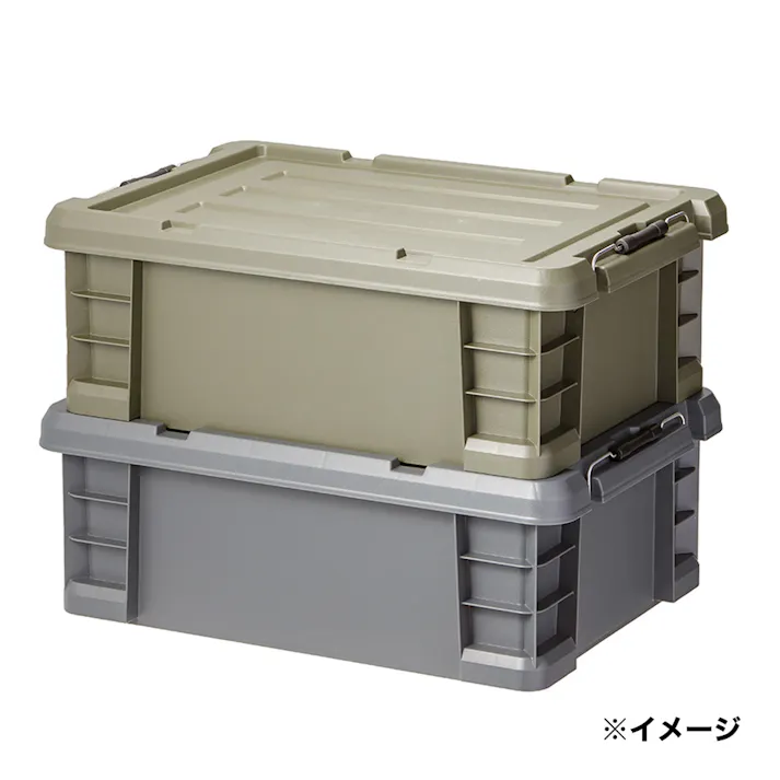 カインズ PRO 耐候材 蓋付コンテナ 22 グリーン 幅37.9cm 奥行54.5cm 高さ20.3cm