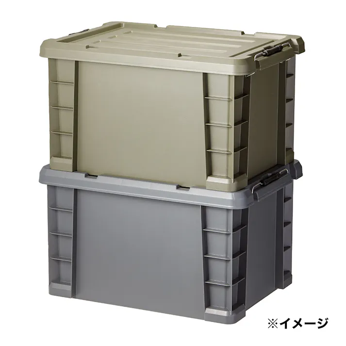 カインズ PRO 耐候材 蓋付コンテナ 45 グリーン 幅37.9c 奥行54.5cm 高さ32.2cm