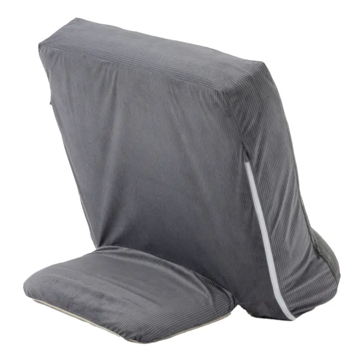 洗濯可 背もたれイス F-Lepoco専用カバー ダークグレー 幅58cm 奥行45cm 高さ50.5cm 洗濯OK 制菌防臭加工 (カバーのみ)(販売終了)