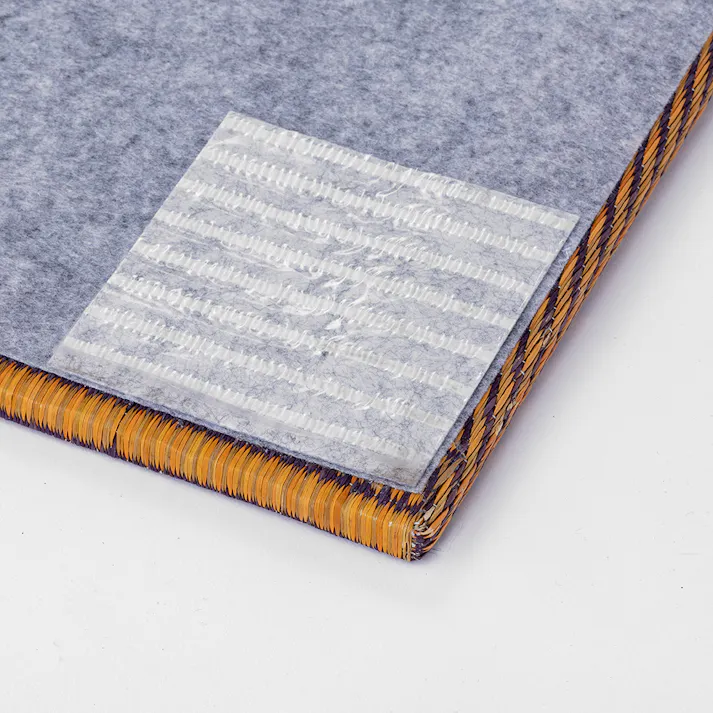 ずれにくい縁無システム畳 チェック ブラウン 82×82cm