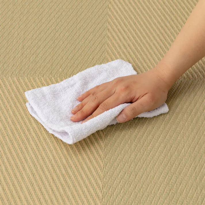 水や汚れ拭き取りやすいシステム畳 82 チェック アイボリー