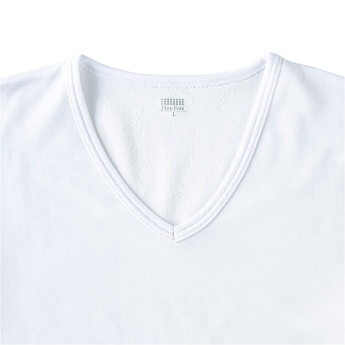 サラサーモ 蒸れにくいインナーTシャツ 半袖 L V首 ホワイト
