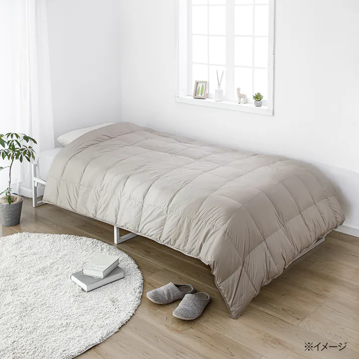 SuperLightDown ボリューム 羽毛ふとん ベージュ/グレー 150×210cm