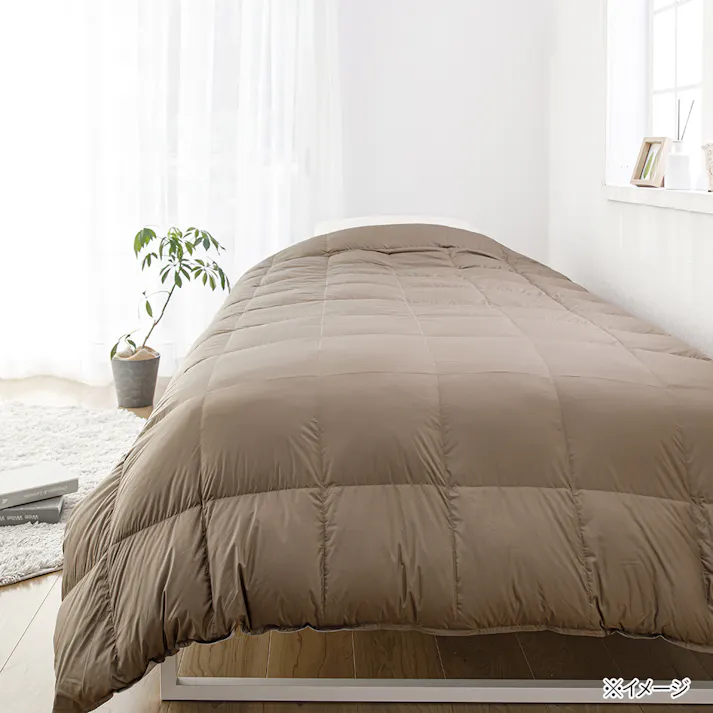 SuperLightDown ボリューム 羽毛ふとん ベージュ/グレー 150×210cm