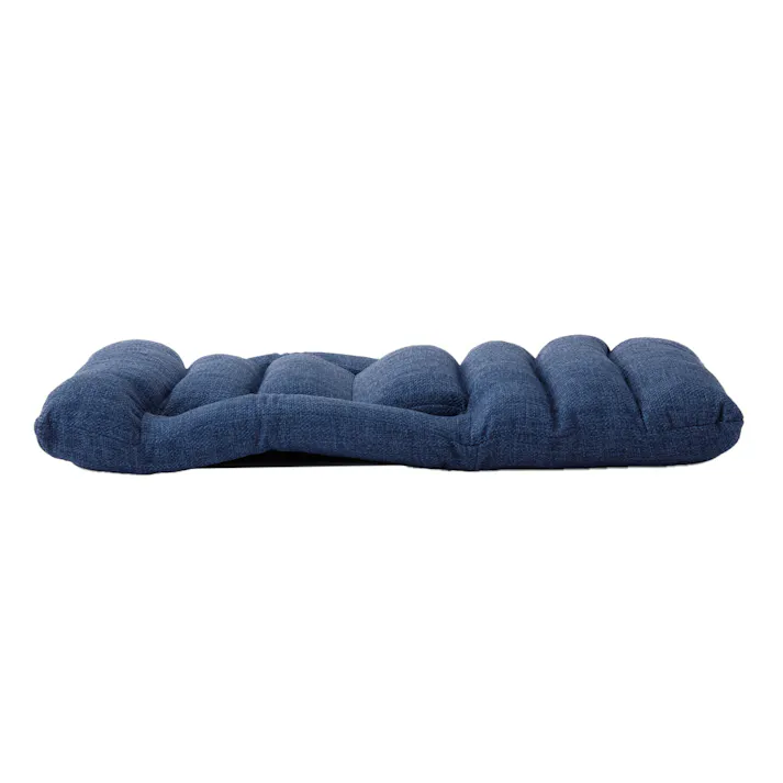 角度調整 ふんわり肘付き座椅子 ネイビー 幅62cm 奥行64~110cm 高さ14~65cm 14段階リクライニング 肘掛け付き 一人掛けソファ