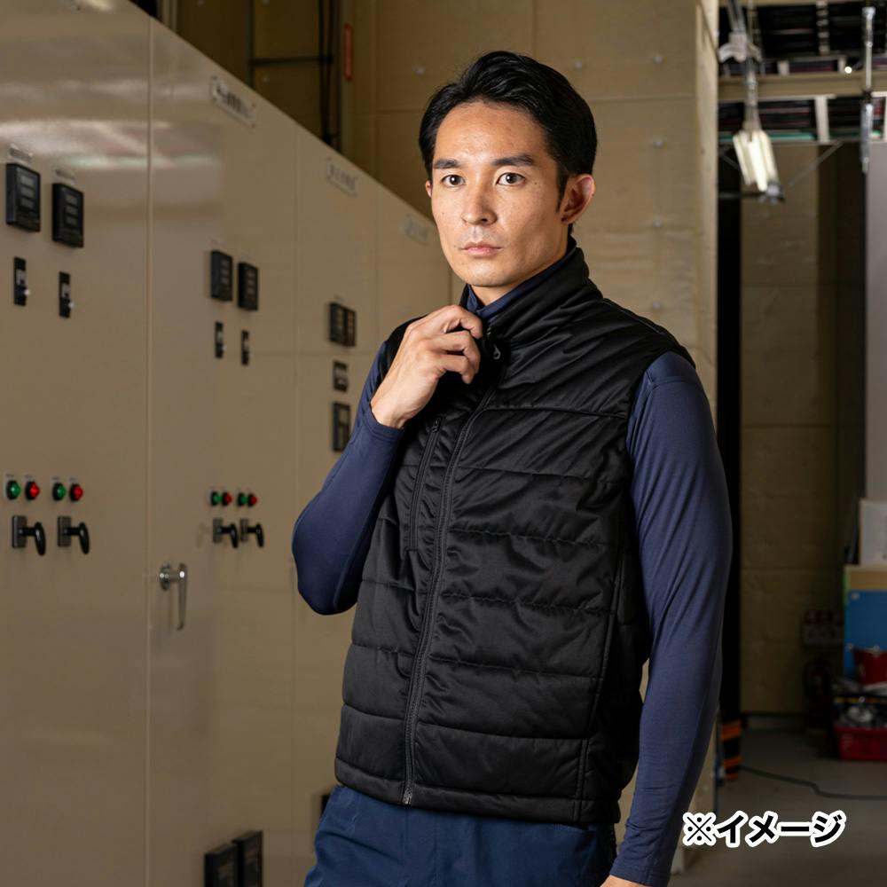 防風防寒ストレッチベスト L ブラック(販売終了) | 作業着・作業