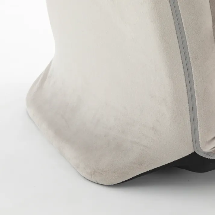 レバー式倒れにくいフットダウン座椅子 グレー 幅57cm 奥行88~155cm 高さ16~87cm リクライニング フルフラット ハイバック ヘッドギア